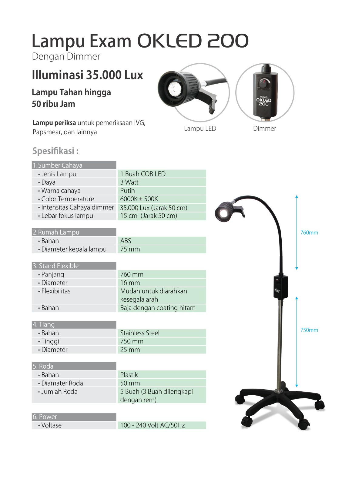 LAMPU EXAMINATION OKLED 200